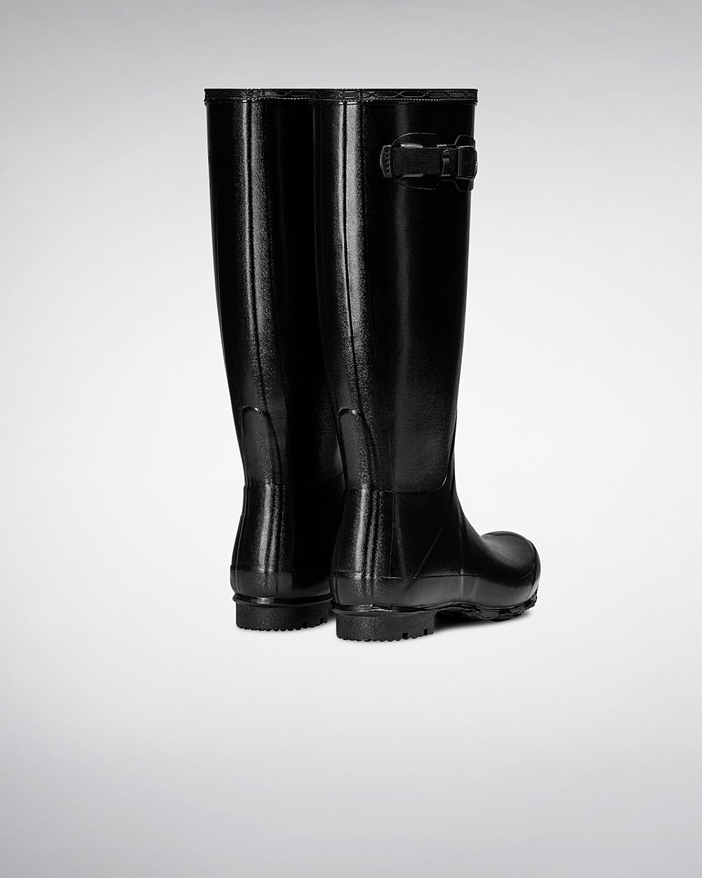 Women Hunter Norris Field Gloss | Tall Rain Boots Black | NZ-34920-IVZU